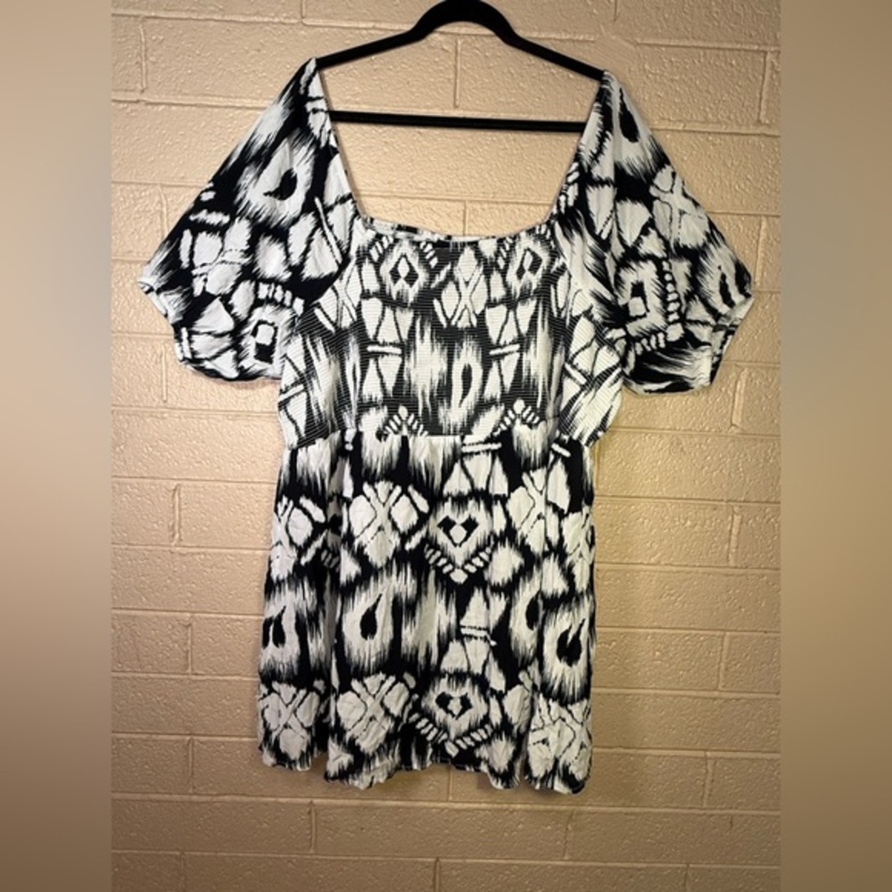 Ulla Popken Monochrome Geometric Dress